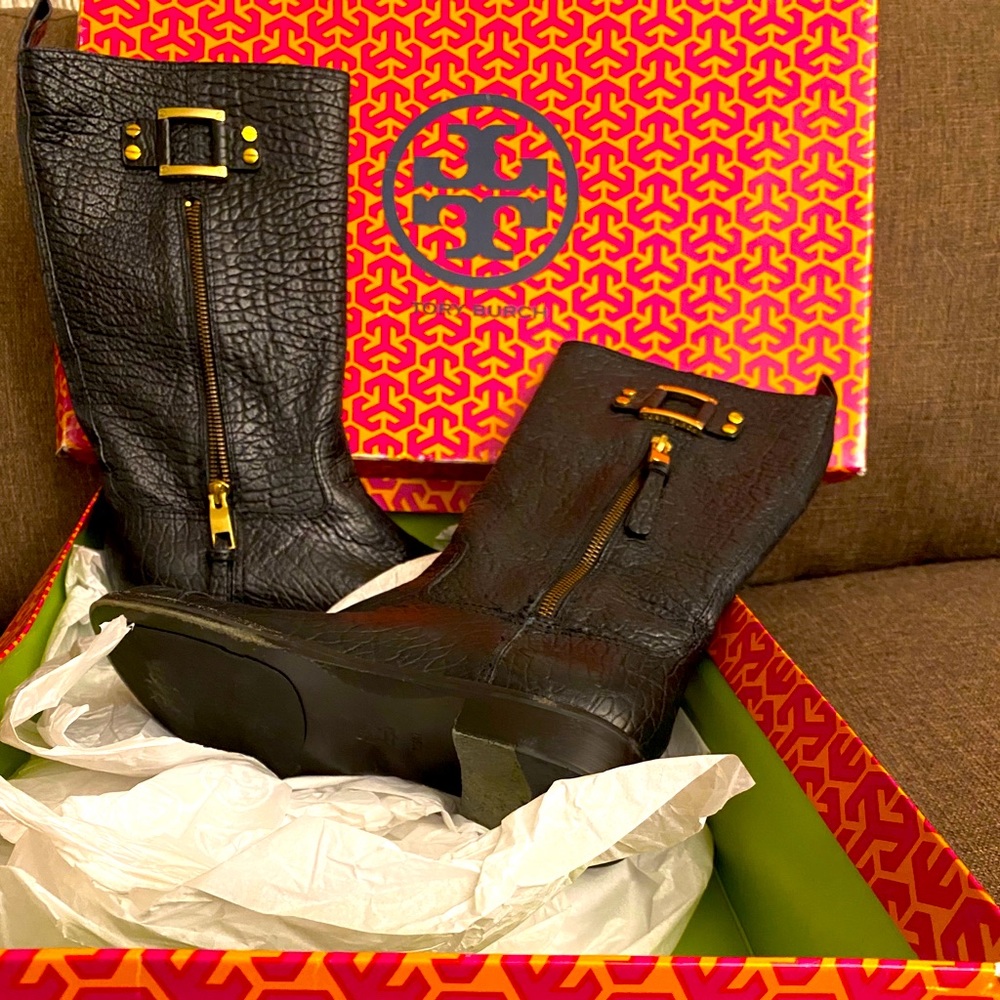 Tory Burch mid-calf black boots